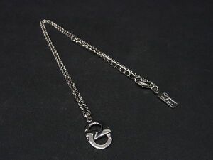 1円 ■極美品■ Salvatore Ferragamo フェラガモ ダブルガンチーニ ネックレス ペンダント アクセサリー レディース シルバー系 AT3755