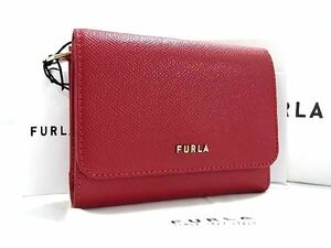 ■新品■未使用■ FURLA フルラ クラシック レザー 三つ折り 財布 ウォレット 札入れ 小銭入れ カード入れ レッド系 BC2358オZ