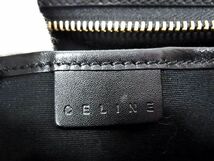 ■新品同様■ CELINE セリーヌ レザー エンボス ミニバッグ ハンドバッグ ショルダー アクセサリーポーチ レディース ブラック系 BG4898_画像8