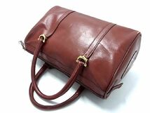 1円 Cartier カルティエ マストライン レザー カデナ付き ミニボストンバッグ ハンドバッグ トートバッグ ボルドー系 CC0721_画像3