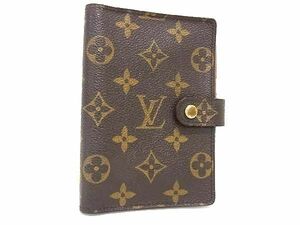 1円 ■美品■ LOUIS VUITTON ルイヴィトン R20005 モノグラム アジェンダPM 6穴式 手帳カバー スケジュール帳 ブラウン系 CC0990