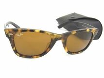 1円 Ray-Ban レイバン RB2140-F 1160 ウェイファーラー べっ甲調 サングラス メガネ 眼鏡 メンズ ブラウン系×ブラック系 BE8665_画像1