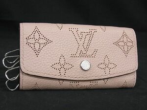 1円 ■美品■ LOUIS VUITTON ルイヴィトン M82760 モノグラムマヒナ ミュルティクレ4 4連 キーケース 鍵入れ ピンク系 AS5296