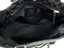 1円 ■美品■ COACH コーチ 8K07 シグネチャー キャンバス タッセル ハンドバッグ トート ショルダー ブラック系 BE8086_画像5