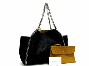 1円 ■美品■ STELLA McCARTNEY ステラ マッカートニー ファラベラ エコレザー トートバッグ ショルダーバッグ 肩掛け ブラック系 AV3706