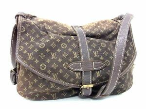 1円 LOUIS VUITTON ルイヴィトン M95227 モノグラムミニラン ソミュール30 クロスボディ ショルダーバッグ 斜め掛け ブラウン系 BE8713