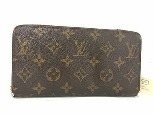 1円 LOUIS VUITTON ルイヴィトン M60017 モノグラム ジッピーウォレット ラウンドファスナー 長財布 レディース メンズ ブラウン系 AV3677