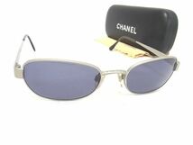 1円 ■美品■ CHANEL シャネル 13133 45002 ココマーク サングラス メガネ 眼鏡 メンズ レディース シルバー系 AT3854_画像1