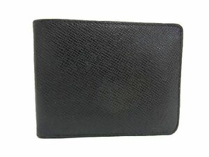 1円 ■美品■ LOUIS VUITTON ルイヴィトン M30531 タイガ ポルトフォイユ ミュルティプル 二つ折り 財布 ウォレット ブラック系 CC0888