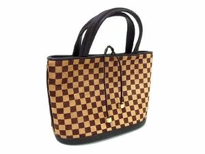 1円 ■美品■ LOUIS VUITTON ルイヴィトン M92133 ダミエソバージュ インパラ ハラコ ハンドバッグ ミニバッグ ブラウン系 CD0735