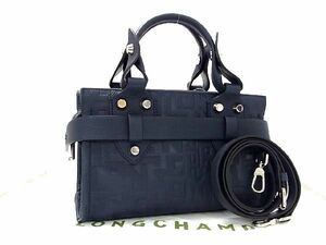 ■ Новый ■ Неиспользуемый ■ Longchamp Longchamp La Voya Joe кожа 2 -пути сумочка ВМС ВМФ at2910