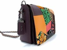 ■極美品■ COACH コーチ20215 ディンキー レザー×ハラコ パッチワーク スパンコール ショルダーバッグ 斜め掛け ブラウン系 AV1203_画像2