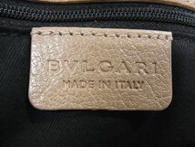 1円 BVLGARI ブルガリ コレツィオーネ レザー トートバッグ ハンドバッグ レディース ライトブラウン系 BG5197_画像6