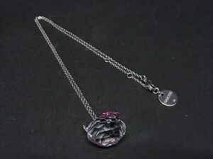 1円 ■美品■ SWAROVSKI スワロフスキー ハローキティ クリスタル ネックレス ペンダント アクセサリー レディース シルバー系 BE8628