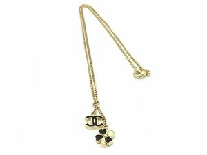 1円 ■美品■ CHANEL シャネル ココマーク 07P クローバー 四葉 ネックレス ペンダント アクセサリー レディース ゴールド系 AW0097