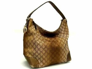 1円 GUCCI グッチ 269958 GG柄 GGキャンバス ショルダーバッグ ハンドバッグ 肩掛け レディース ブラウン系 BF4776