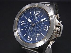 1円 ■稼働品■美品■ ARMANI EXCHANGE アルマーニエクスチェンジ AX1512 SS クオーツ 10気圧防水 腕時計 ウォッチ シルバー系 BE8521