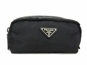 1円 ■美品■ PRADA プラダ テスートナイロン ポーチ 小物入れ マルチケース ブラック系 CC1066