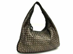 1円 BOTTEGA VENETA ボッテガヴェネタ イントレチャート レザー ワンショルダーバッグ レディース ゴールド系 BF4963