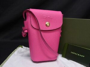 # new goods # unused # LONGCHAMP Long Champ leather Cross body shoulder bag pochette lady's pink series AV1170