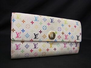 1円 LOUIS VUITTON ルイヴィトン M93532 モノグラムマルチカラー ポルトフォイユ サラ 二つ折り 長財布 ウォレット ホワイト系 AW0284