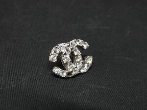 1円 CHANEL シャネル ココマーク 04C 片耳のみ ラインストーン ピアス アクセサリー レディース シルバー系 AT5574