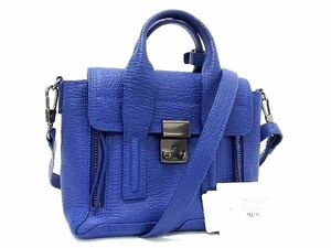 1円 ■美品■ 3.1 Phillip Lim フィリップ リム レザー 2WAY ハンドバッグ ショルダーバッグ レディース ブルー系 AT4728