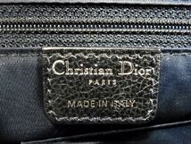 1円 ■美品■ ChristianDior クリスチャンディオール トロッター フライトライン キャンバス×レザー ハンドバッグ ブラック系 AW0734_画像6