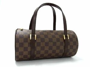 1円 ■美品■ LOUIS VUITTON ルイヴィトン N51303 ダミエ パピヨン 円筒型 ハンドバッグ トートバッグ ブラウン系 BG6431