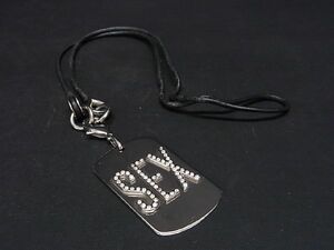 1円 DOLCE＆GABBANA ドルチェ&ガッバーナ ラインストーン ネックレス ペンダント アクセサリー メンズ シルバー系 AT6055