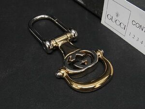 1円 ■極美品■ GUCCI グッチ ブリット キーリング キーホルダー ゴールド系×シルバー系 AT5535