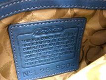 1円 ■美品■ COACH コーチ 9604 レザー ワンハンドル ハンドバッグ ミニバッグ レディース ブルー系 BG5574_画像6