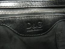 1円 ■美品■ DOLCE＆GABBANA ドルチェ&ガッバーナ ナイロンキャンバス×レザー 2WAY ハンドバッグ ショルダー ブラック系 AU5552_画像6