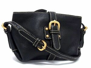 1円 ■極美品■ DOONEY&BOURKE ドゥーニーアンドバーク レザー クロスボディ ショルダーバッグ レディース ブラック系 BE8752