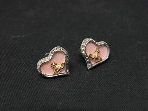 1円 Vivienne Westwood ヴィヴィアンウエストウッド オーブ ラインストーン ピアス アクセサリー レディース ピンク系×シルバー系 AT3737