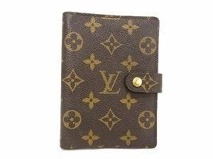 1円 ■美品■ LOUIS VUITTON ルイヴィトン R20005 モノグラム アジェンダPM 6穴式 手帳カバー スケジュール帳 ブラウン系 BG6168