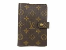 1円 ■美品■ LOUIS VUITTON ルイヴィトン R20005 モノグラム アジェンダPM 6穴式 手帳カバー スケジュール帳ー ブラウン系 BG6167_画像1