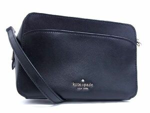 1円 ■極美品■ kate spade ケイトスペード レザー ショルダーバッグ クロスボディ 斜め掛け 肩掛け レディース ブラック系 AT4987