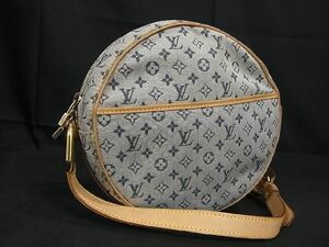 1円 LOUIS VUITTON ルイヴィトン M92000 モノグラムミニ ジャンヌGM クロスボディ ショルダーバッグ レディース ブルー グレー系 BG6398