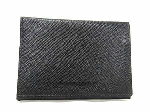 1円 ■美品■ BURBERRY バーバリー レザー カードケース カード入れ 名刺入れ レディース メンズ ブラック系 AW0131