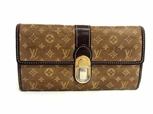 1円 LOUIS VUITTON ルイヴィトン M63008 モノグラムイディール ポルトフォイユ サラ 二つ折り 財布 ウォレット ボルドー系 AW0818