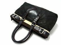 1円 LOEWE ロエベ アナグラム レザー ハンドバッグ トートバッグ 手持ちかばん レディース ブラック系 AU3606_画像3