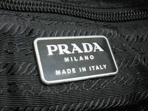 1円 ■美品■ PRADA プラダ B2811F テスートナイロン 巾着型 リュックサック バックパック メンズ レディース ブラック系 BI0773_画像6