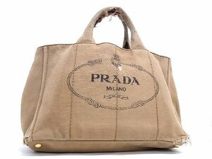 1円 PRADA プラダ カナパ キャンバス ハンドバッグ トートバッグ レディース ブラウン系 BF4902