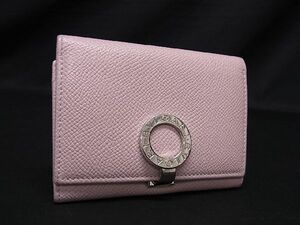 1円 ■美品■ BVLGARI ブルガリブルガリ レザー カードケース カード入れ 名刺入れ レディース ピンクグレー系 BF5145