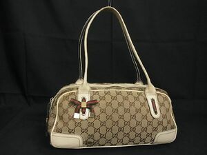 1円 GUCCI グッチ 161720 シェリーライン プリンシー GGキャンバス ハンドバッグ ショルダー 肩掛けかばん ブラウン系 BH0063