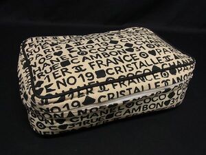 1円 ■美品■ CHANEL シャネル ココマーク キャンバス ポーチ マルチケース 小物入れ レディース ベージュ系×ブラック系 BH0236