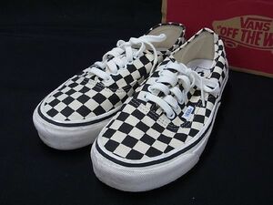 1円 Vans ヴァンズ STYLE44 スニーカー チェック柄 サイズ8(約26.0cm) 靴 シューズ アイボリー系×ブラック系 BE8870