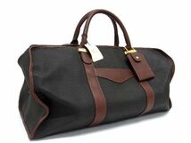 1円 ■美品■ dunhill ダンヒル PVC×レザー ボストン ハンドバッグ トラベルバッグ 旅行かばん ダークグレー系×ブラウン系 AT6580_画像1