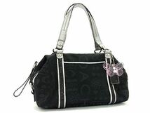 1円 ■美品■ COACH コーチ F15710 キャンバス トートバッグ ハンドバッグ レディース ブラック系 BG5931_画像1